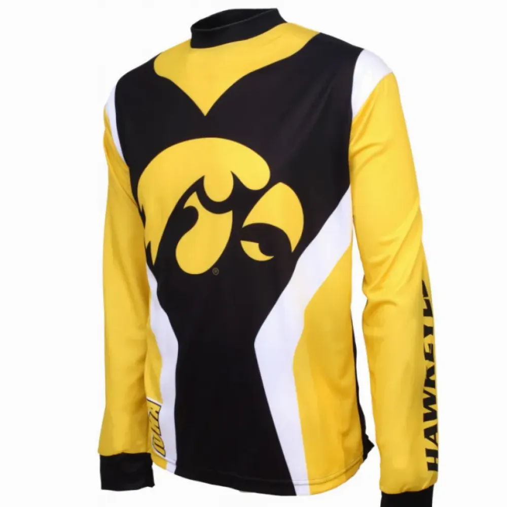 Iowa Hawkeyes Mountain Long Sleeve Bike MTB Cycling Jersey //