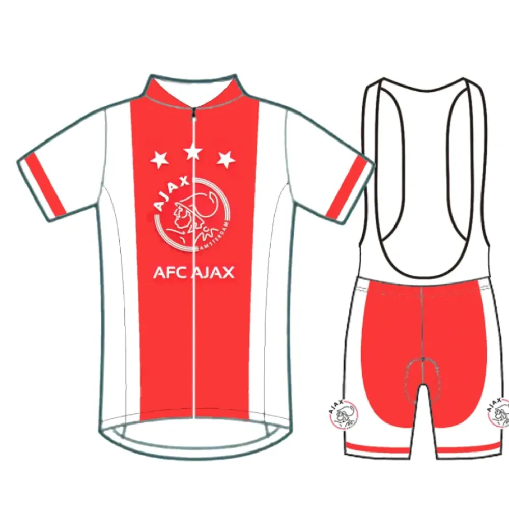 AFC Ajax Amsterdam Short Sleeve Cycling Jersey and Bib Shorts Red/White