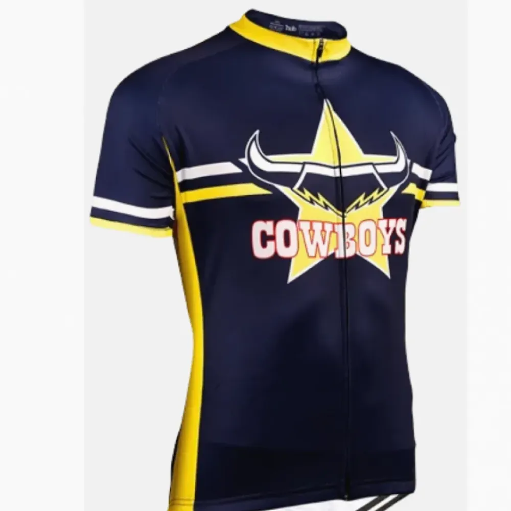 North Queensland Cowboys Short Sleeve Cycling Jerseys/Black/Yellow