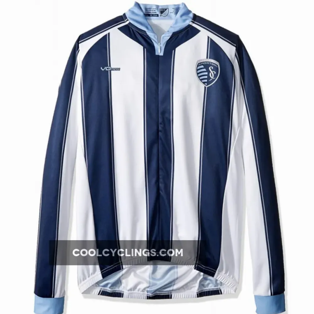 Vonix MLS Sporting Kansas City Long Sleeve Cycling Jersey/White/Navy