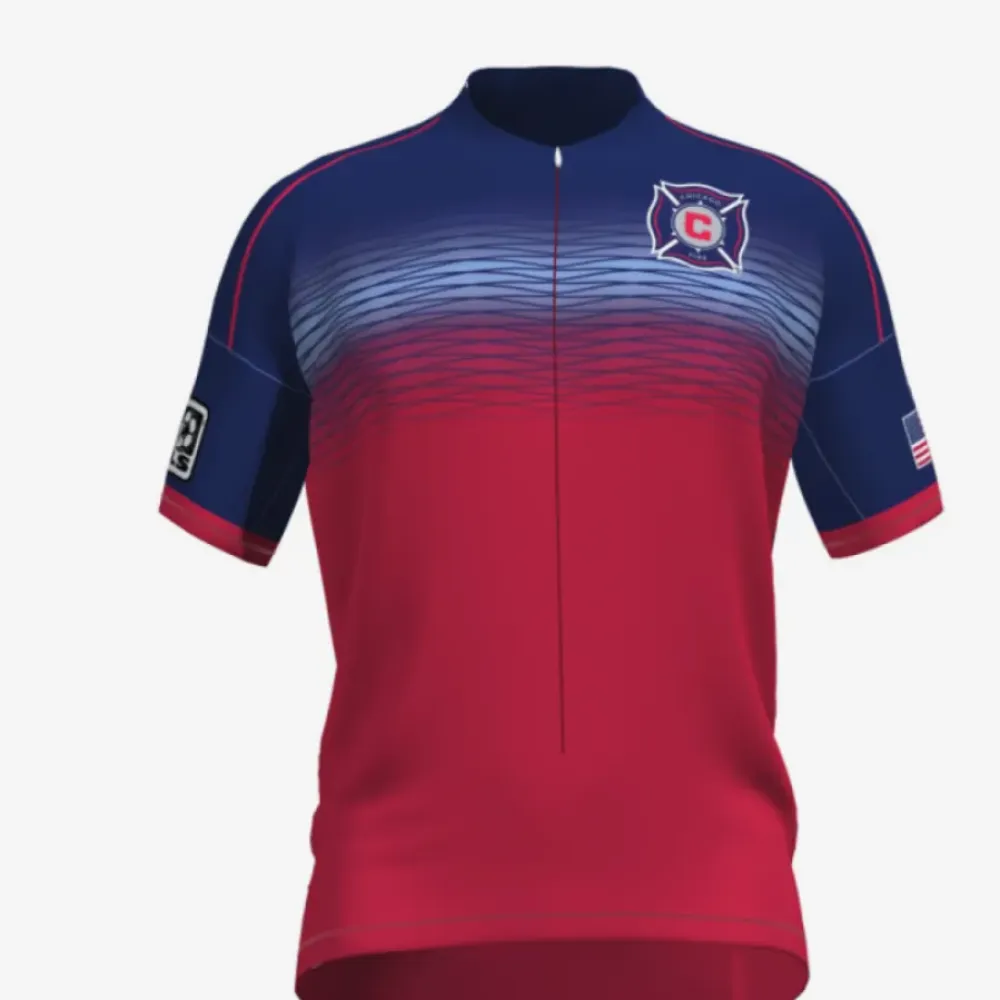 Chicago Fire SC Pro Cycling Jersey - Short Sleeve/Red/Navy