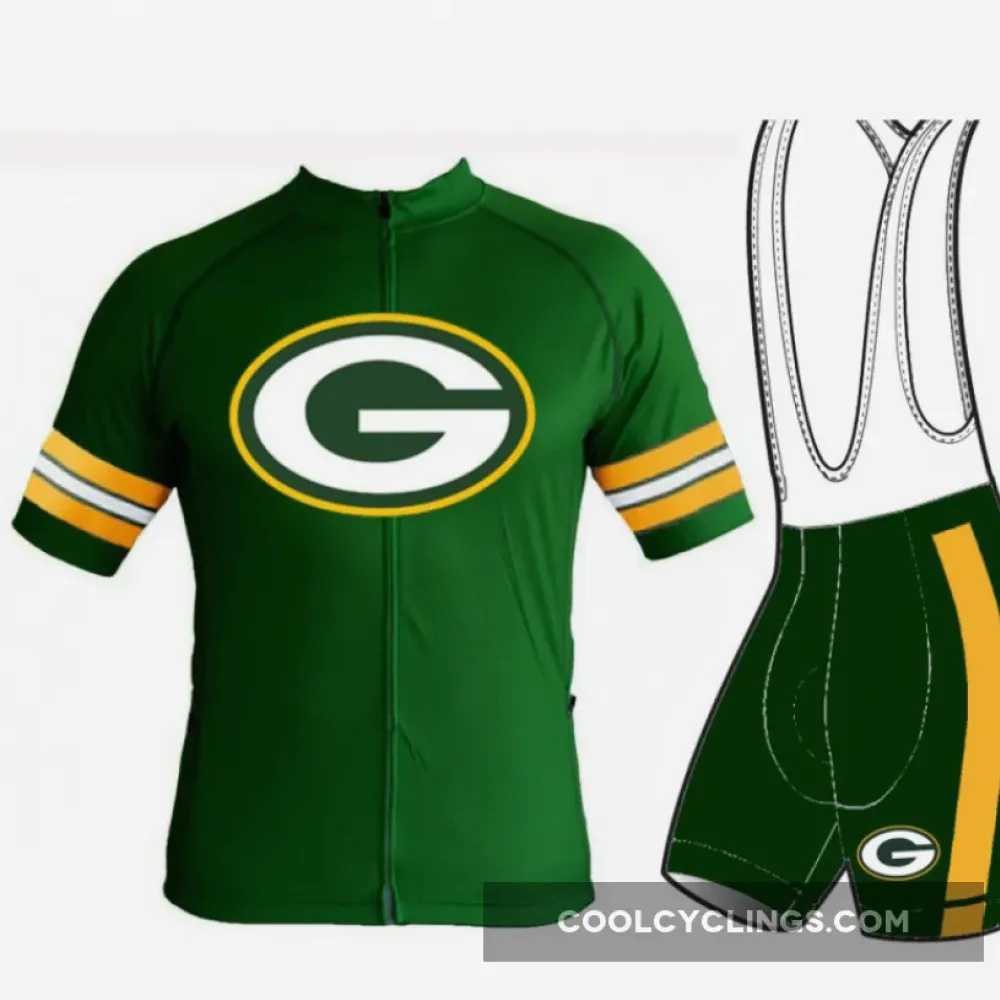 Green Bay Packers Cycling Jersey & Shorts Official Team Gear Green/Gold/White