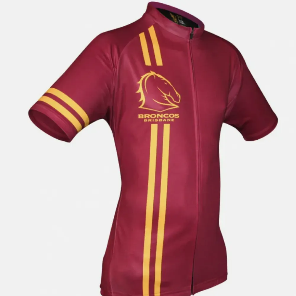 Broncos Short Sleeve Cycling Jersey/Maroon/Gold