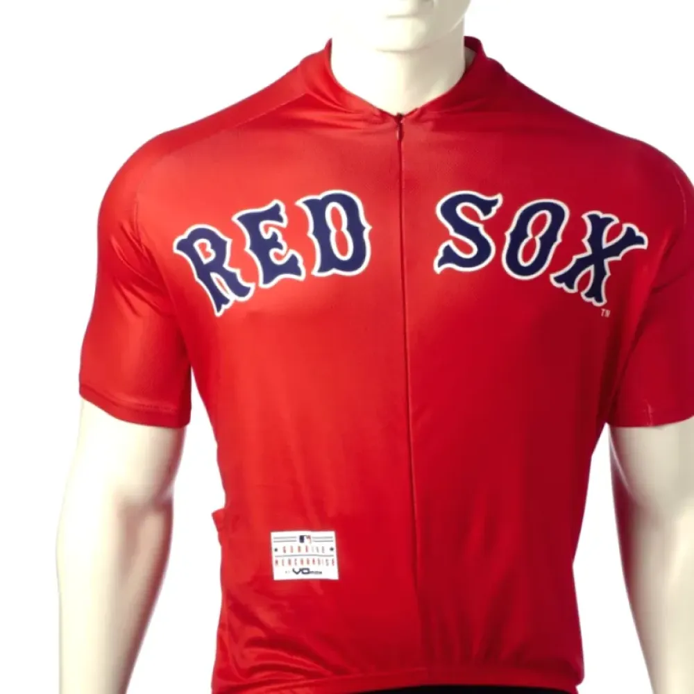 Boston Red Sox Cycling Jersey for Men - Official MLB Licensed/Red