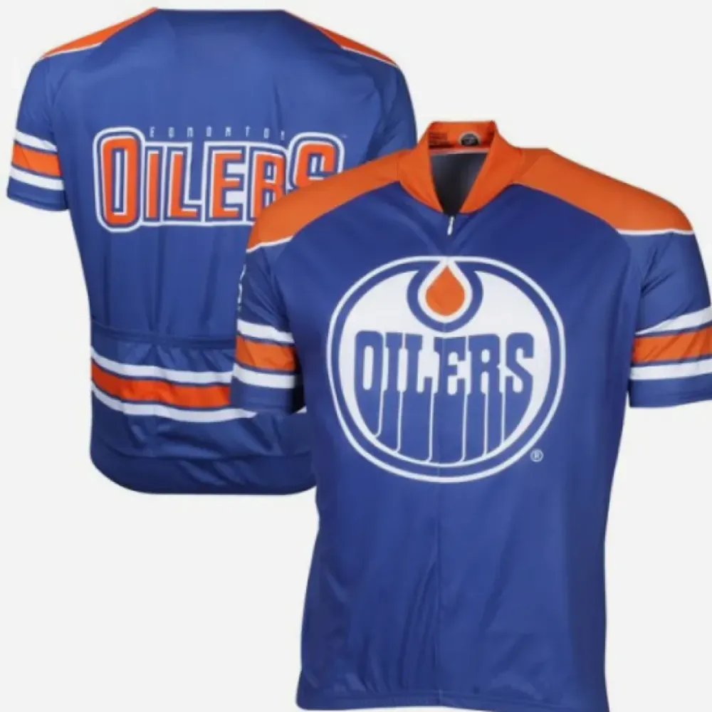 Edmonton Oilers Bicycle Cycling Jersey/Blue/Orange/White