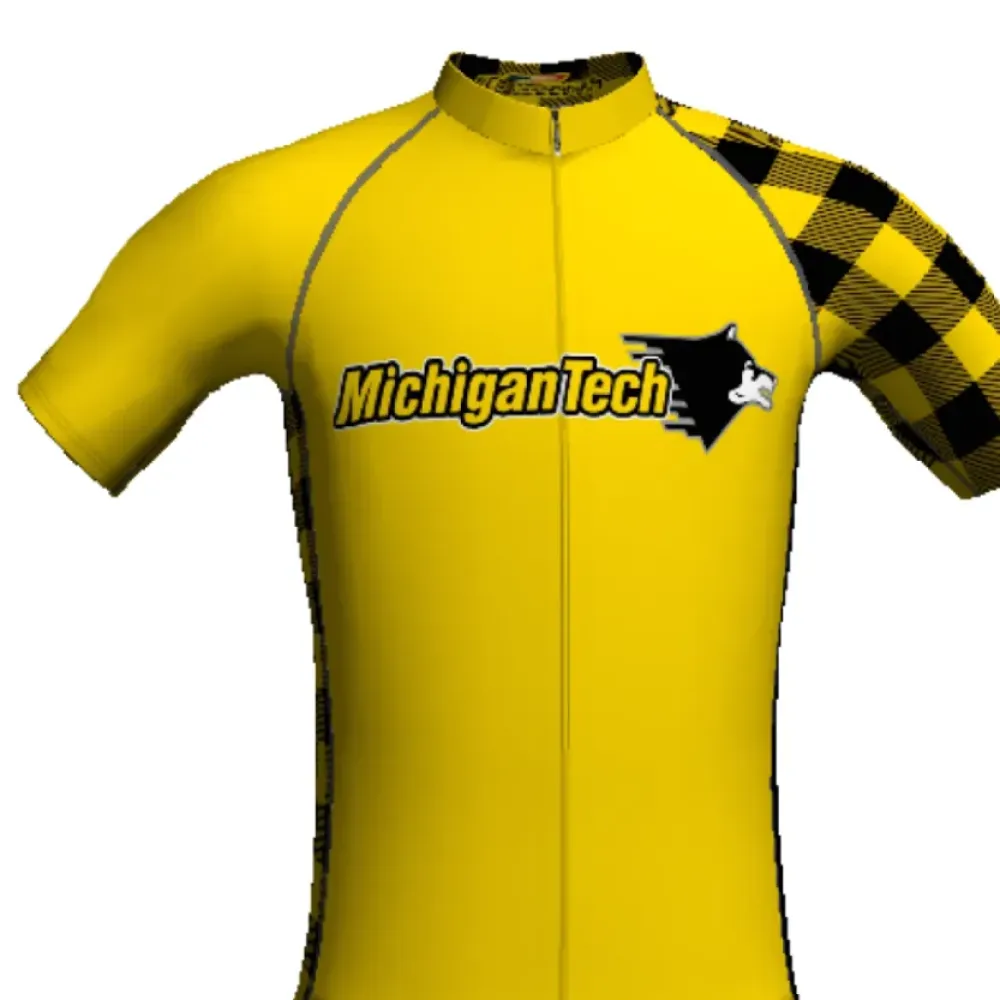 Michigan Tech Cycling Jersey/Yellow/Black
