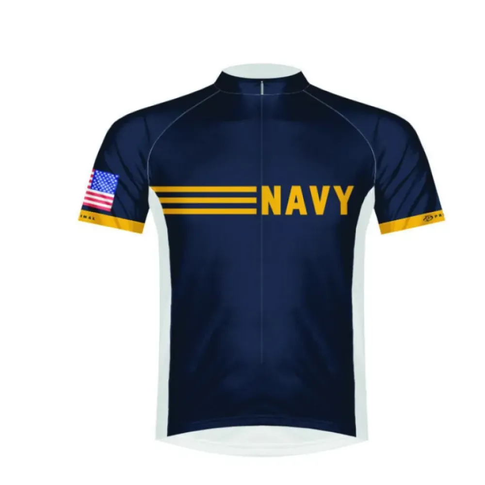 Primal United States NAVY Short Sleeve Cycling Jerseys/Blue/Yellow