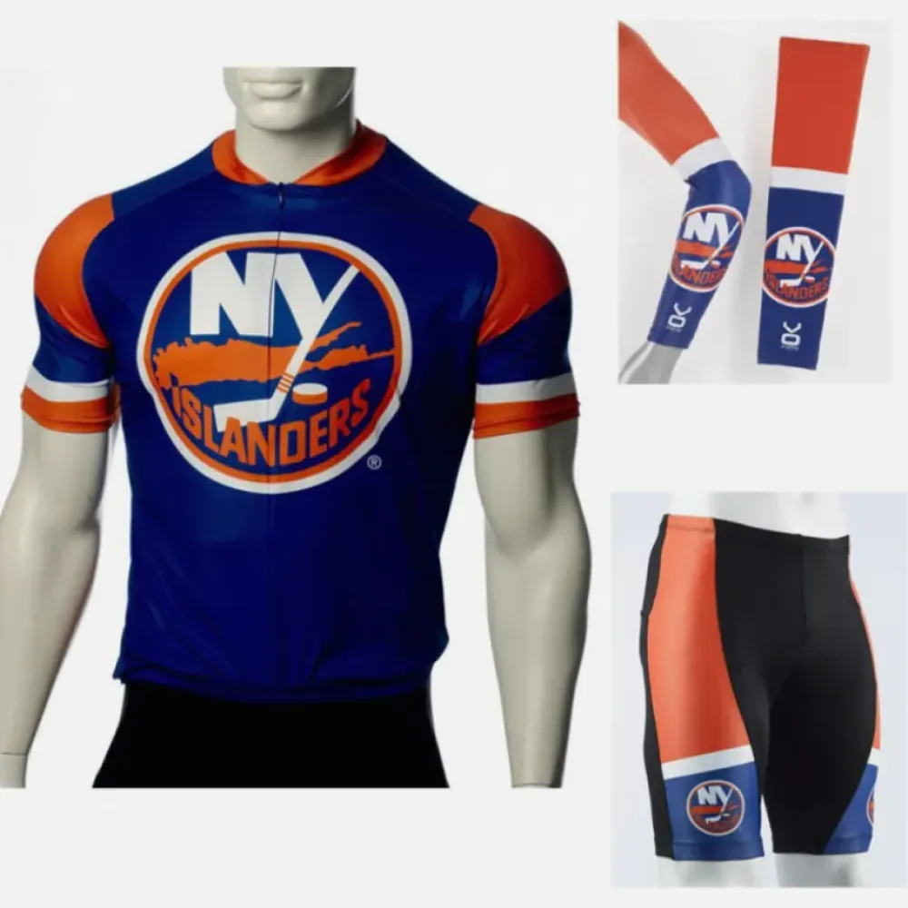 New York Islanders Cycling Jersey Bib Shorts Arm Warmers Blue/Orange/White