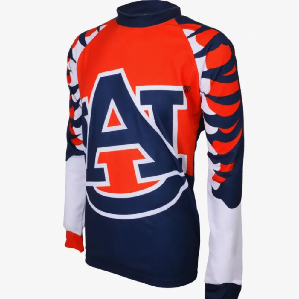 Auburn AU Tigers Mountain Long Sleeve Bike MTB Cycling Jerseys/Orange/Navy/White