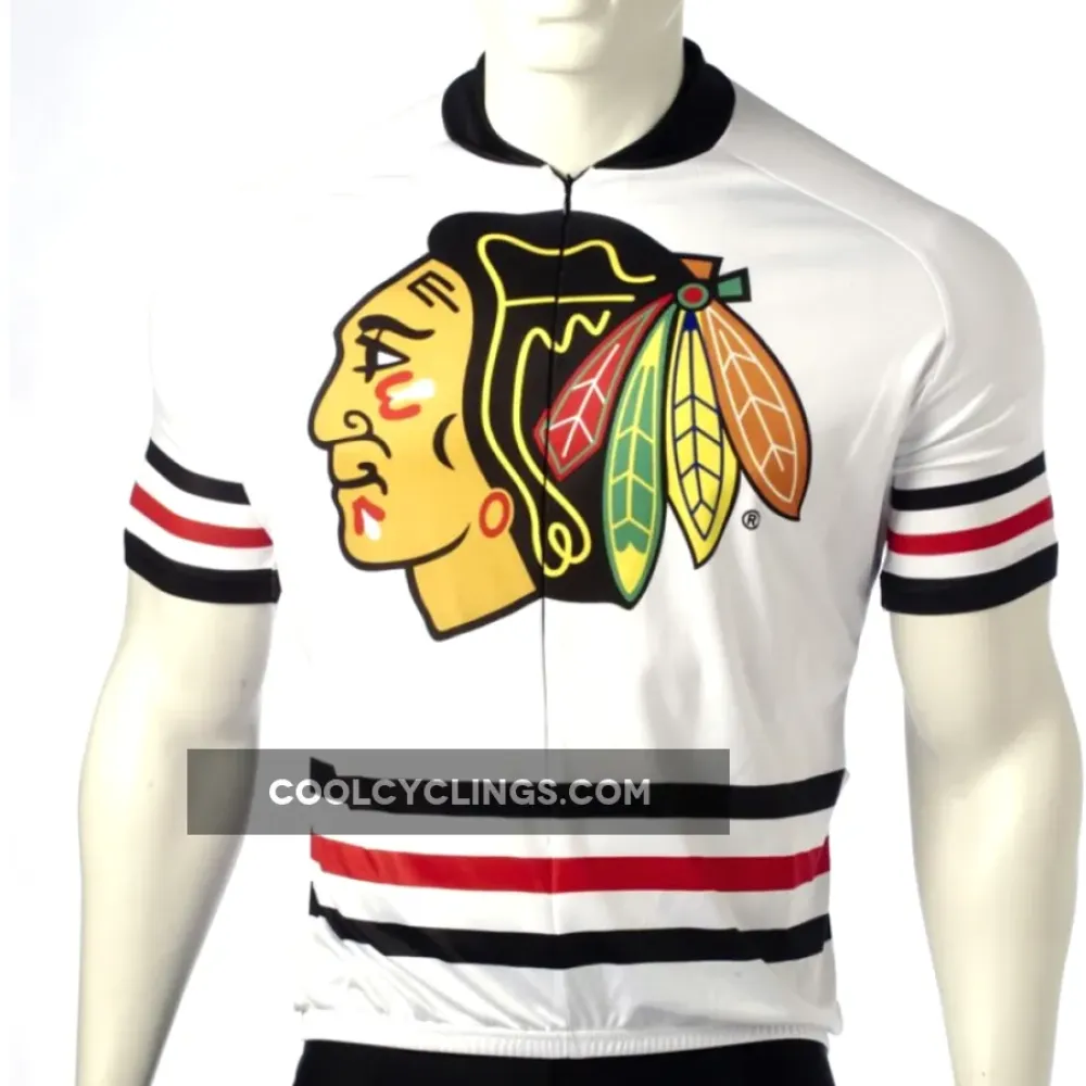 Chicago Blackhawks Cycling Jersey/White/Red/Black