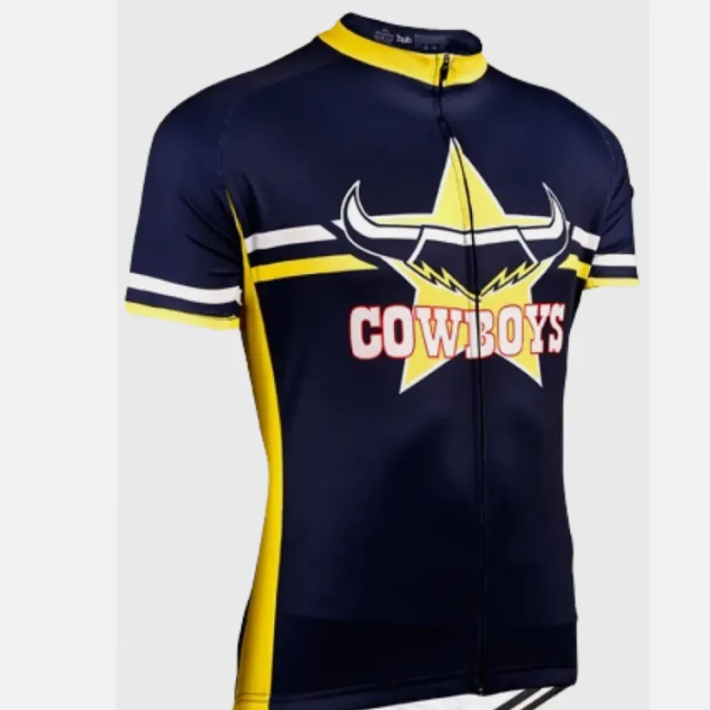 North Queensland Cowboys Short Sleeve Cycling Jerseys/Black/Yellow