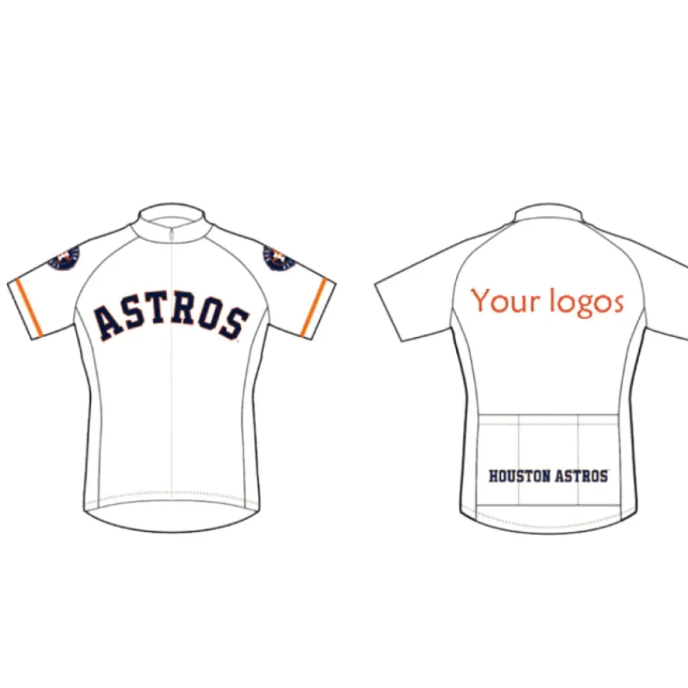 MLB Houston Astros Custom Made Cycling Jerseys/White/Orange/Navy