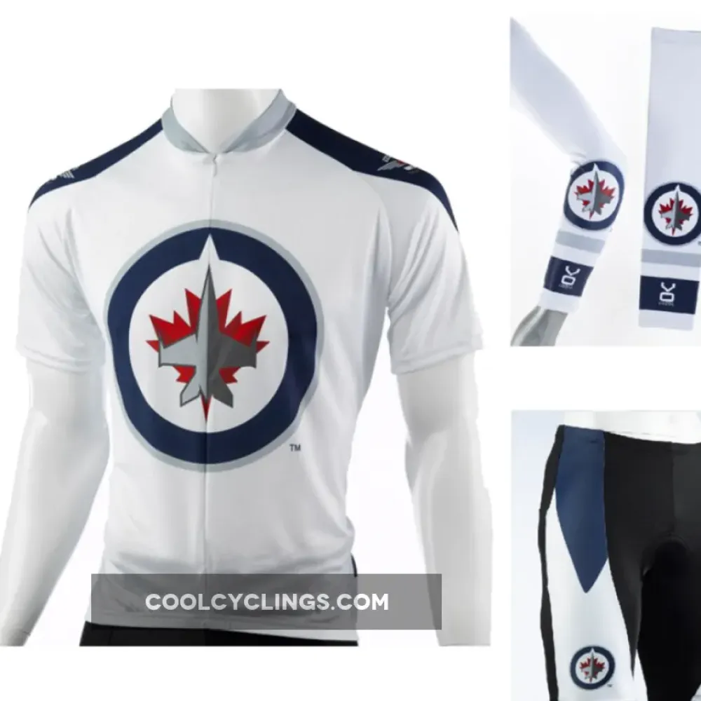 Winnipeg Jets Cycling Kit - Jersey/Arm Warmers/Bib Shorts/White/Navy/Red