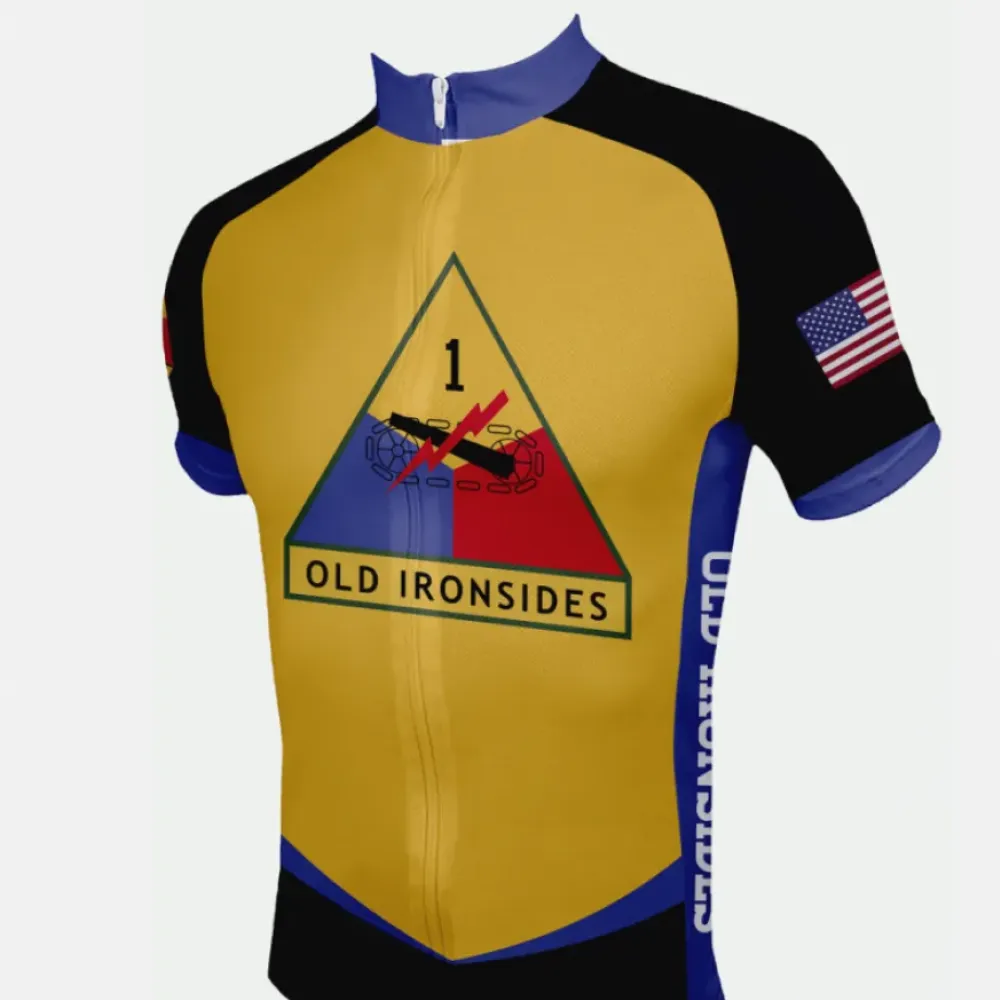 US Army Unit 1st Armored Division Cycling Jersey/Blue/Yellow/Black