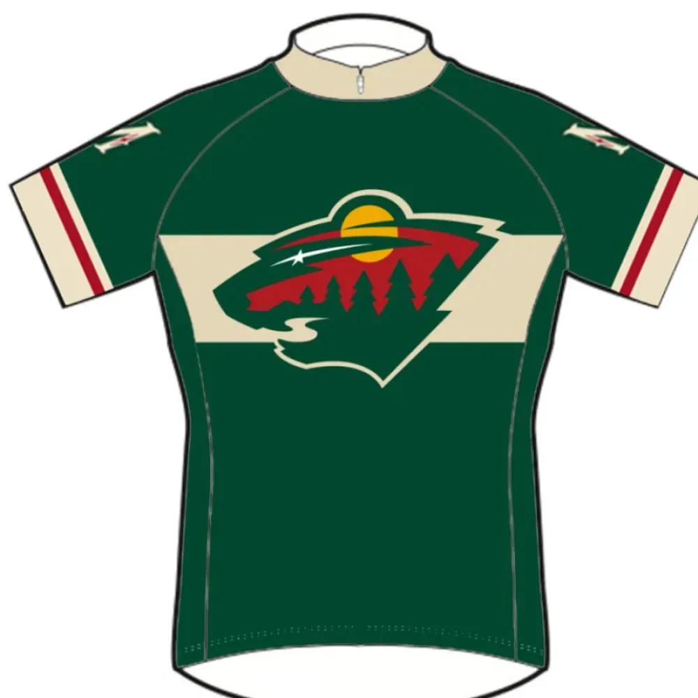 Minnesota Wild Cycling Jersey Short Sleeve Green/White/Red