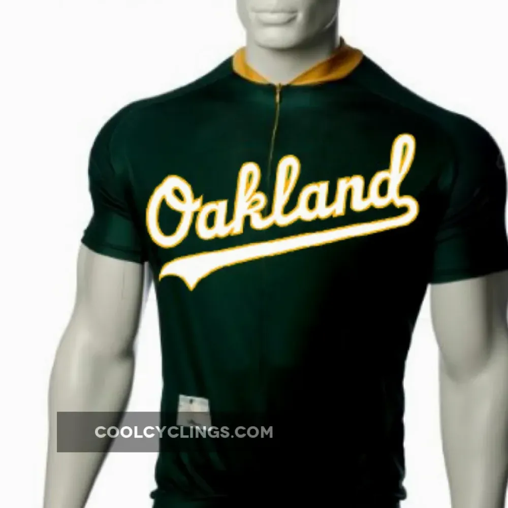 Oakland Athletics Cycling Jersey with New Logo/Black/Gold