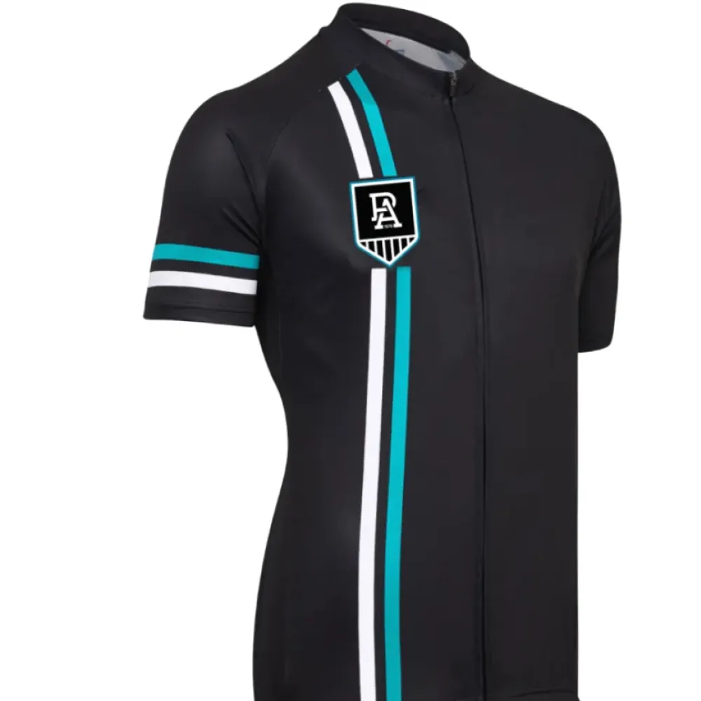 AFL Port Adelaide Power Mountain and road bike Short Sleeve Cycling Jerseys Black/Teal/White