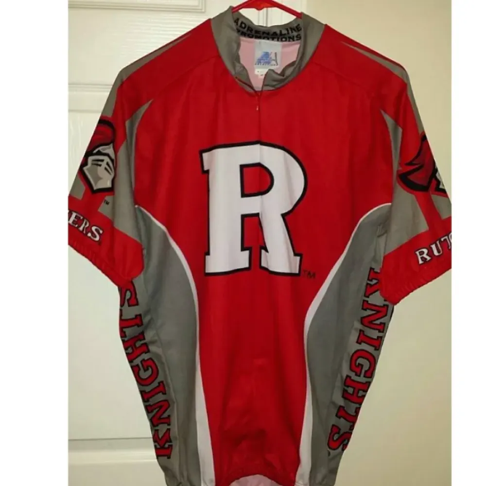 Rutgers Scarlet Knights Short Sleeve Cycling Jersey/Red/Grey
