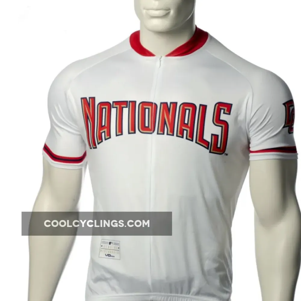 Washington Nationals Baseball Cycling Jersey - Authentic MLB/White/Red