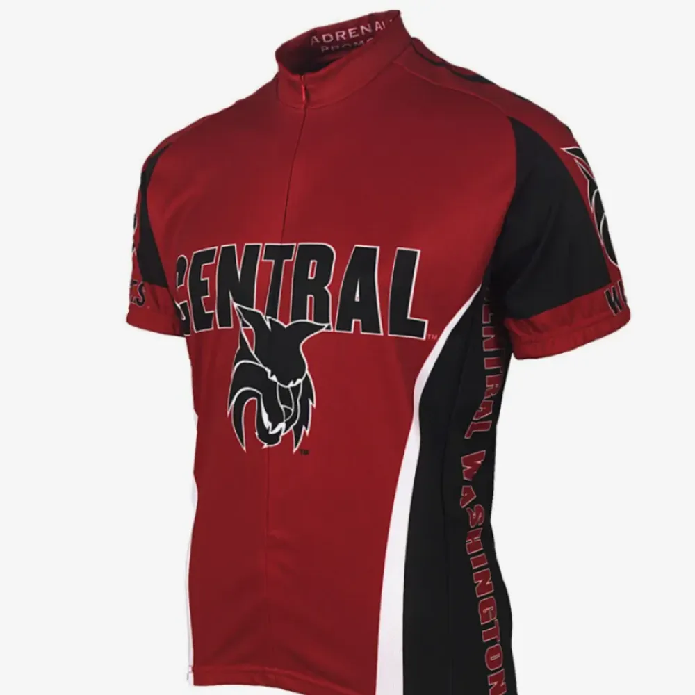Adrenaline Promotions NCAA Central Washington Wildcats Road Race Jersey Maroon/Black