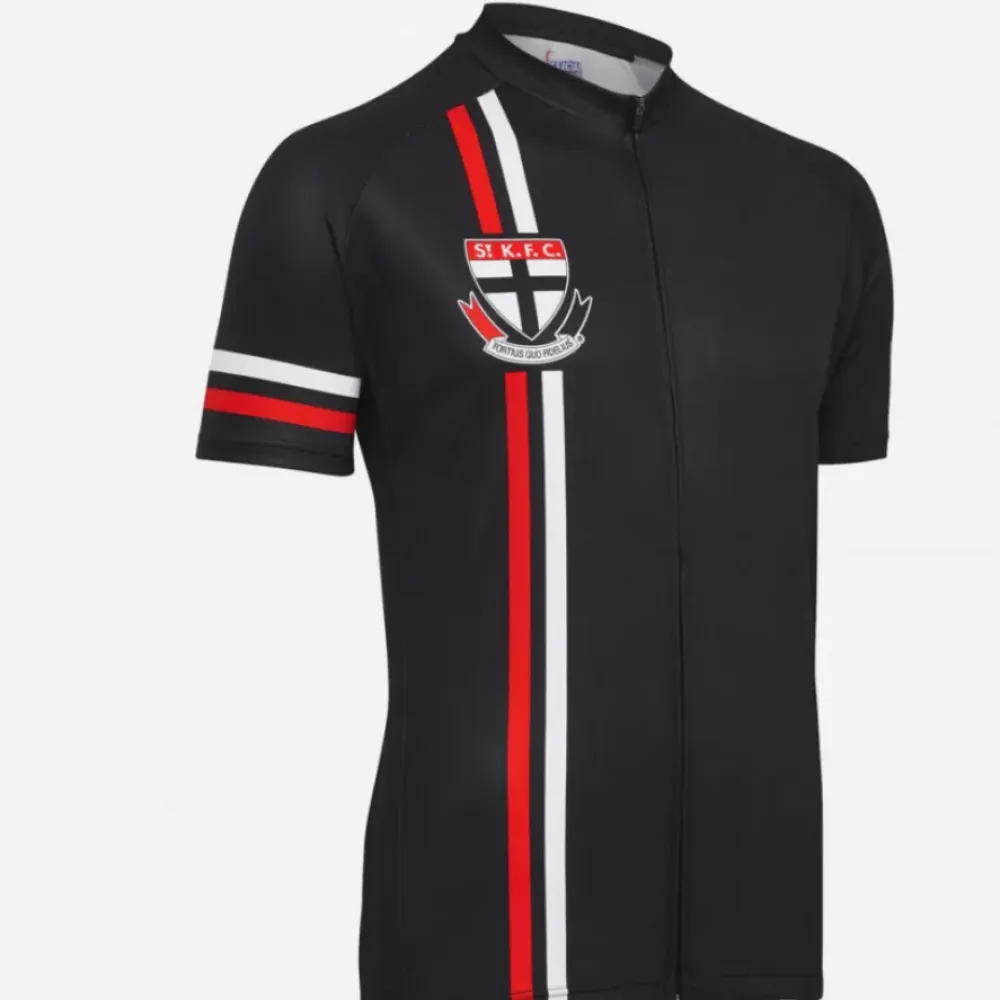 St Kilda Saints Short Sleeve Cycling Jersey/Black/Red/White