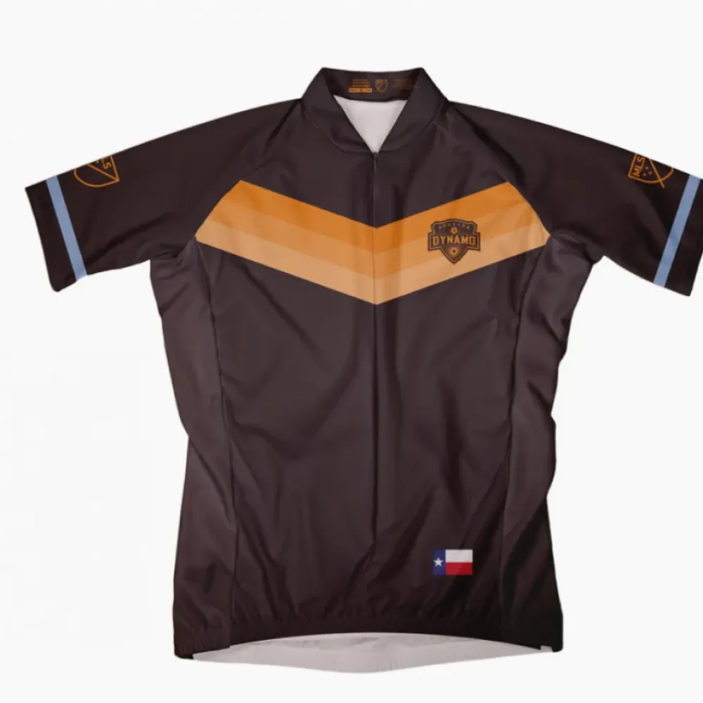 Houston Dynamo Cycling Team Zipped Sleeve Jersey/Black/Gold/Silver