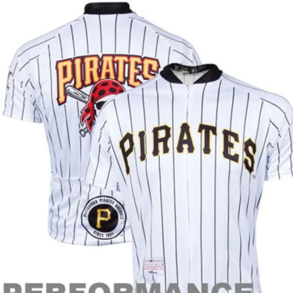 Pittsburgh Pirates Cycling Jersey/White/Gold
