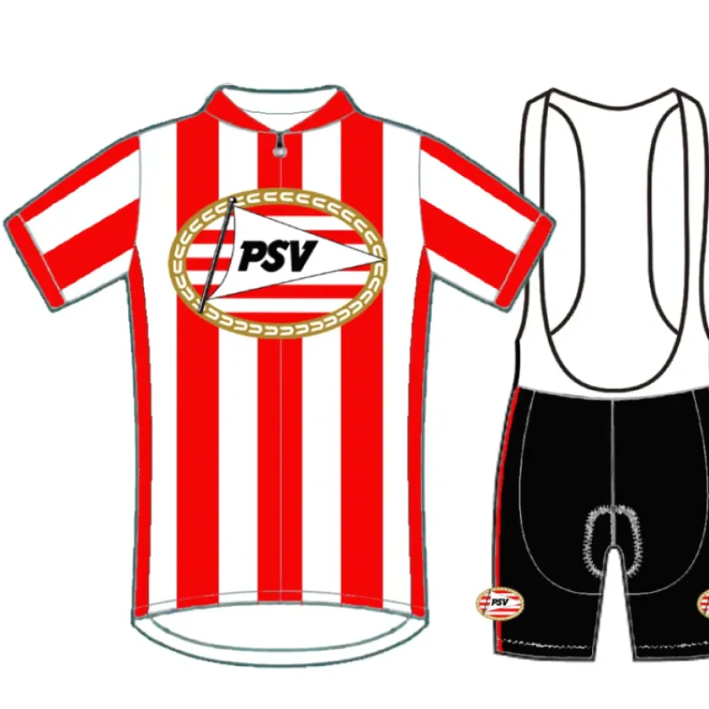 PSV Eindhoven Cycling Jersey & Shorts Set - Red/White/Black