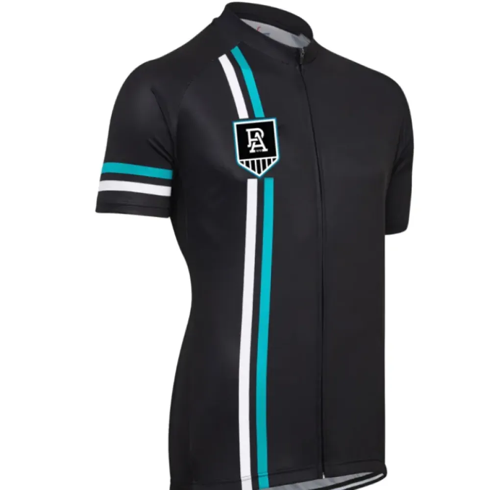 AFL Port Adelaide Power Mountain and road bike Short Sleeve Cycling Jerseys Black/Teal/White