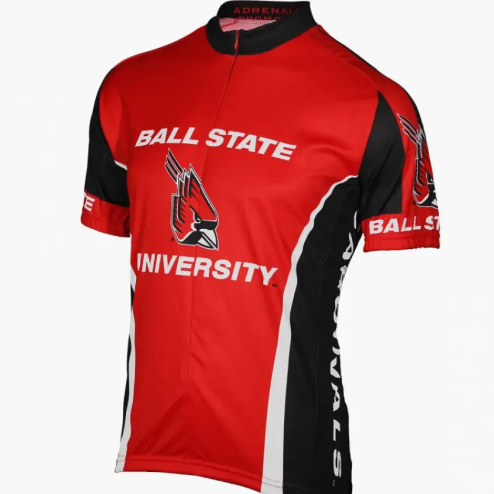 Adrenaline Ball State Cardinals Short Sleeve Cycling Jersey/Red/Black/White
