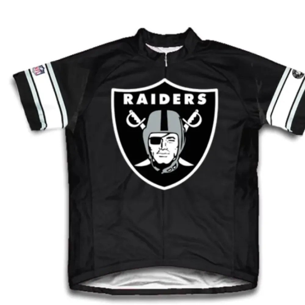 NFL Raiders Cycling Jersey with Headphones/Black/White