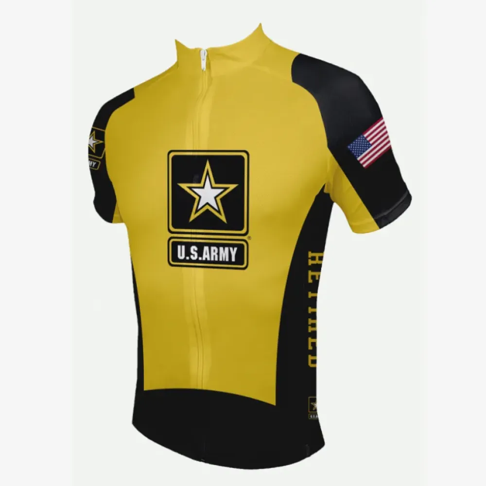 US Army Retired Cycling Jersey/Black/Yellow