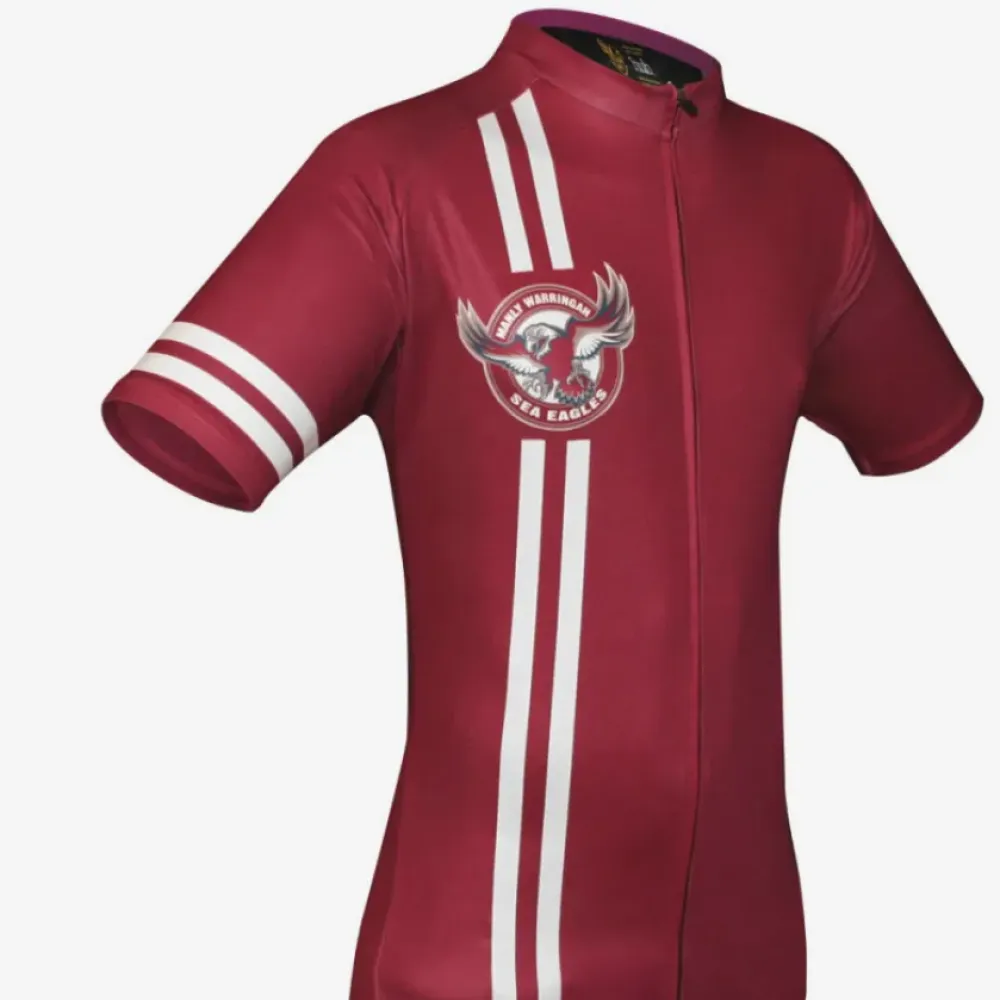 Manly-Warringah Sea Eagles Short Sleeve Cycling Jersey/Burgundy/White