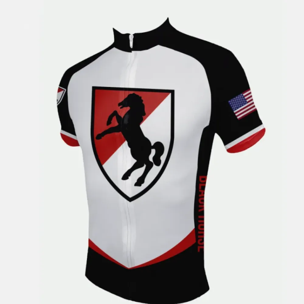 Black Horse Cycling Jersey/White/Red/Black