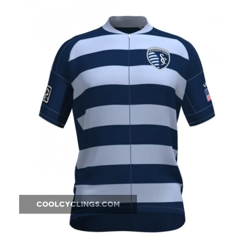 Sporting KC MLS Cycling Jersey - Blue/White Stripes