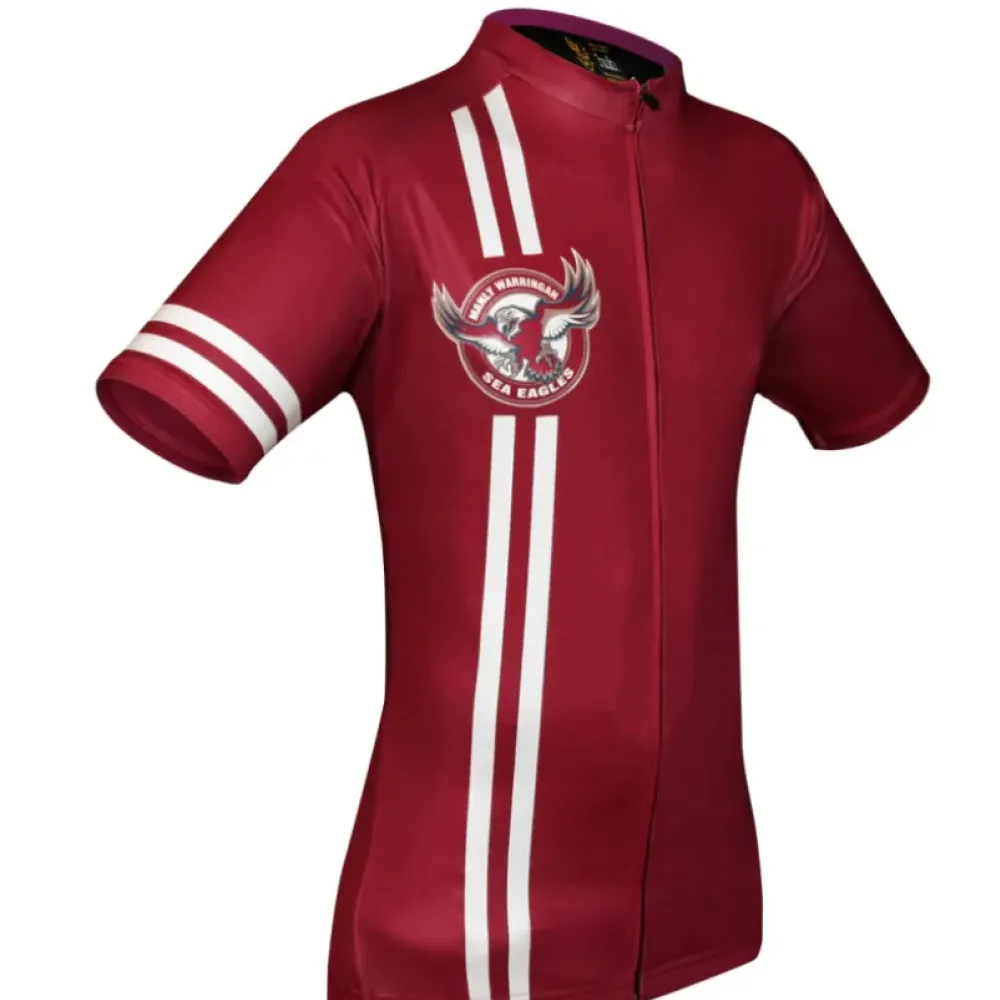 Manly-Warringah Sea Eagles Short Sleeve Cycling Jersey/Burgundy/White