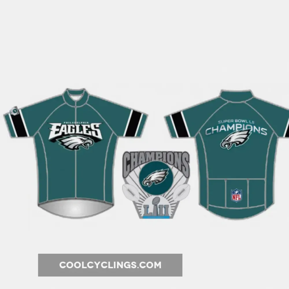 Philadelphia Eagles Super Bowl LII Champions Cycling Jersey Teal/White/Black