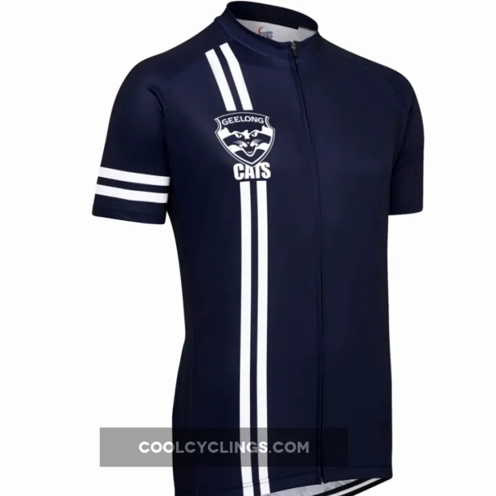 AFL Geelong Cats Short Sleeve Cycling Jerseys Navy/White