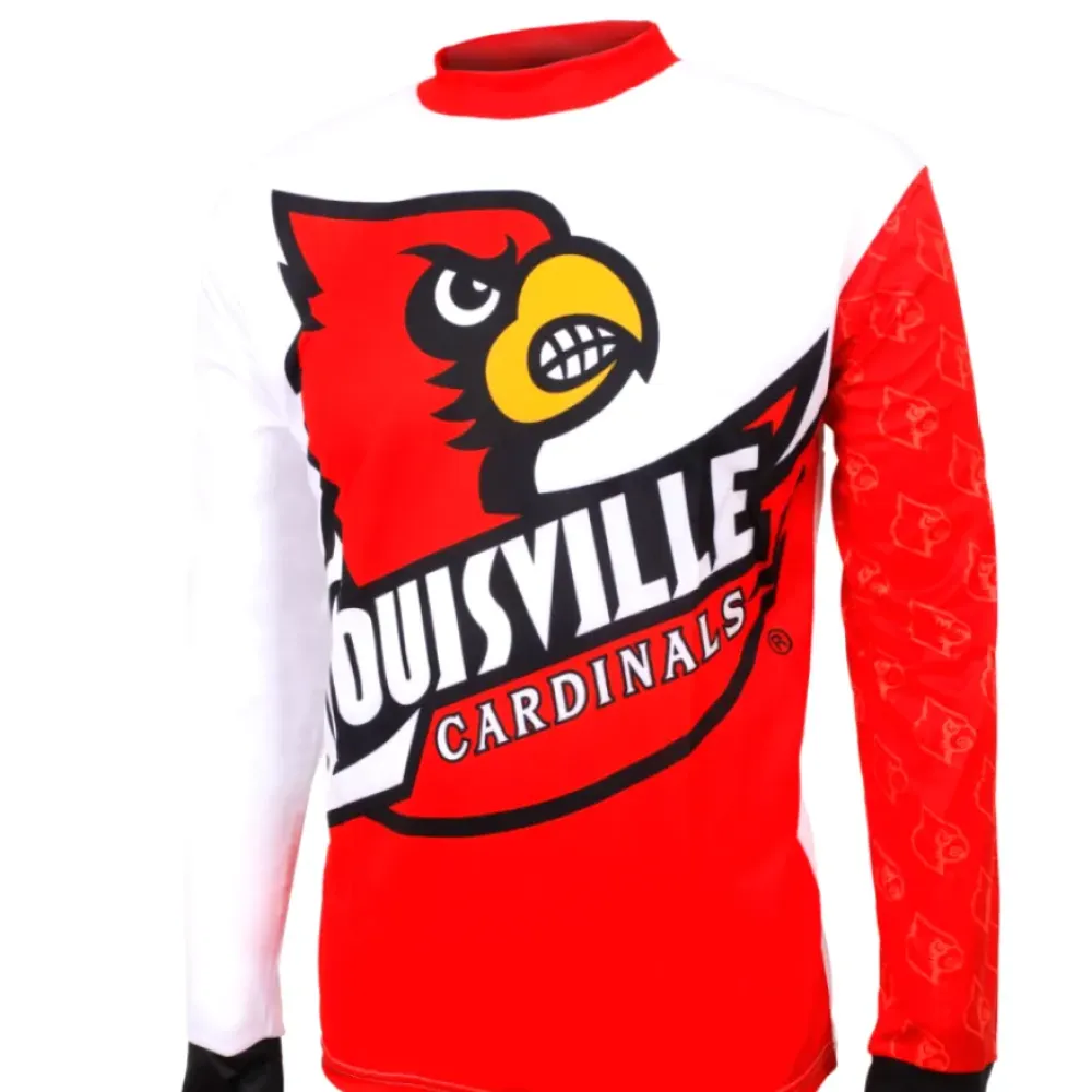 Louisville Cardinals Mountain Long Sleeve MTB Bike Cycling Jersey/Red/White/Black