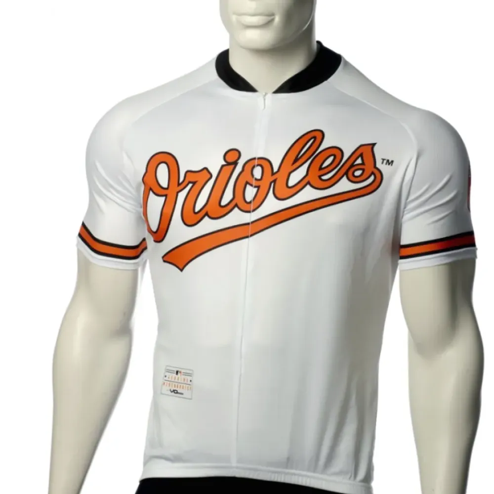 Baltimore Orioles Team Cycling Jersey - Official MLB White/Orange/Black
