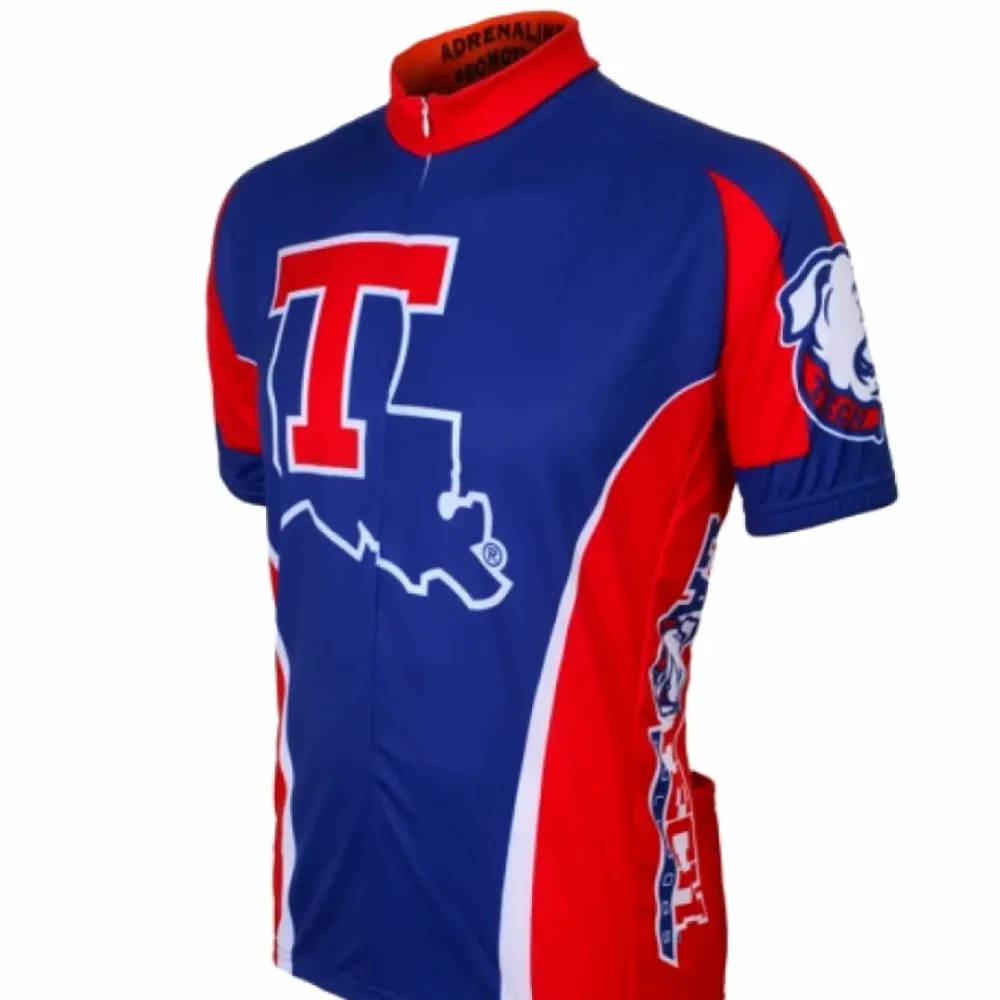 Tech Bulldogs Louisiana Tech Cycling Short Sleeve Jersey Blue/Red/White