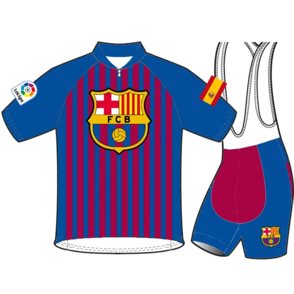 FC Barcelona Cycling Jersey   Bib Shorts Set - Exclusive Design Blue/Maroon/White