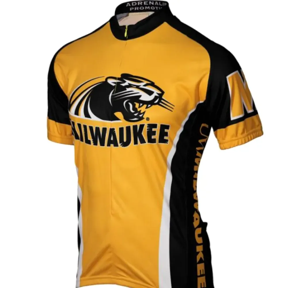 Adrenaline Promotions NCAA UWM UW–Milwaukee Panthers Racer Cycling Jersey Gold/Black