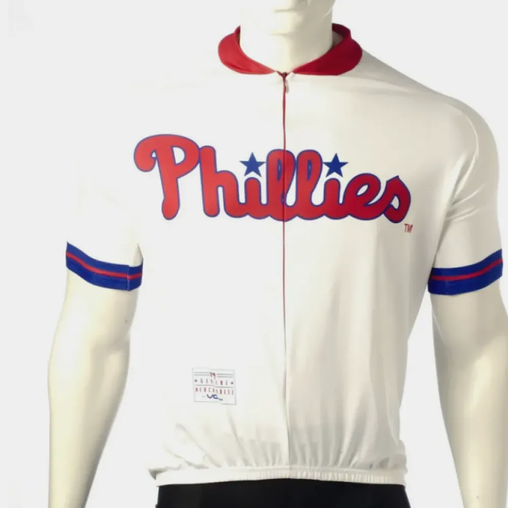 MLB Philadelphia Phillies Cycling Jersey/White/Red/Navy