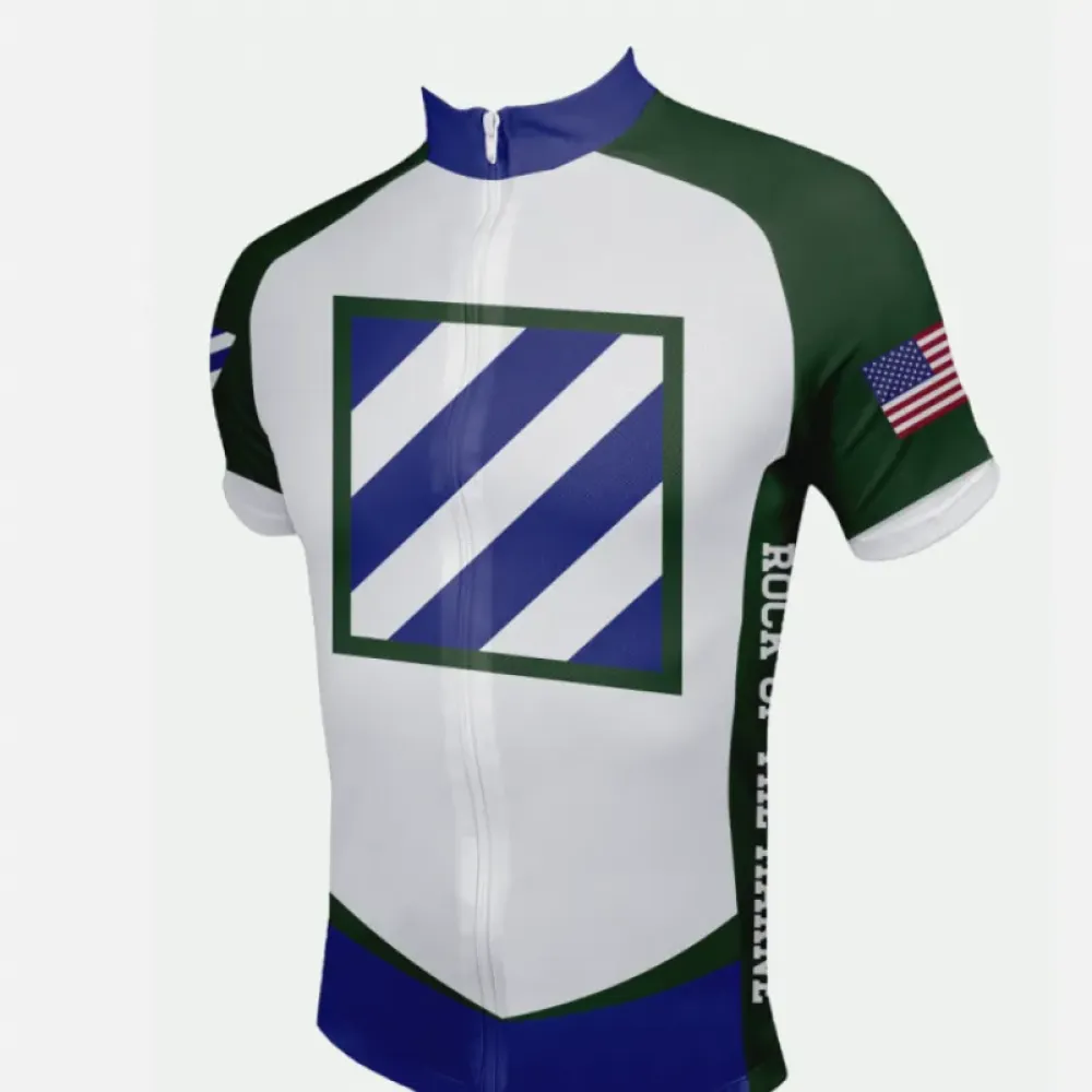 US Army Cycling Jersey 3rd Infantry Division White/Green/Blue