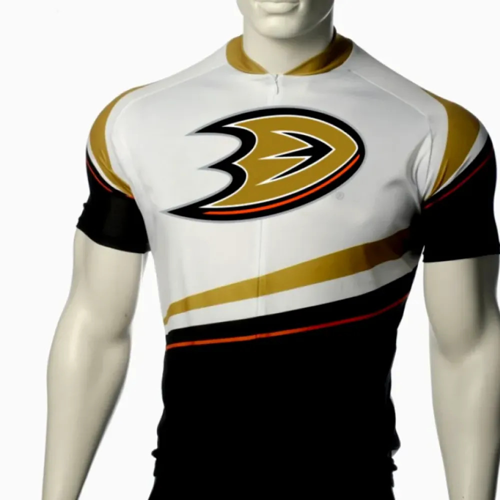 Anaheim Ducks Cycling Jersey - Official White/Gold/Black