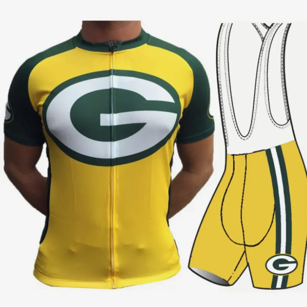 Green Bay Packers Pro Cycling Jersey & Shorts Yellow/Green