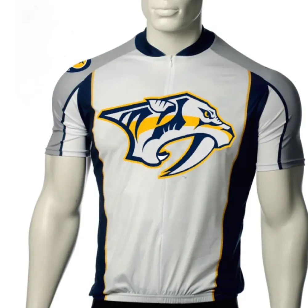 NHL Nashville Predators Cycling Jersey/White/Navy/Gold