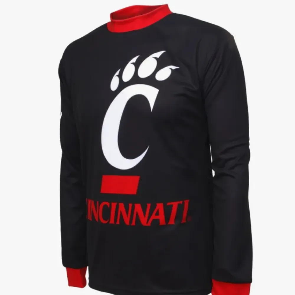 UC Cincinnati Bearcats Long Sleeve MTB Bike Cycling Jerseys/Black/Red