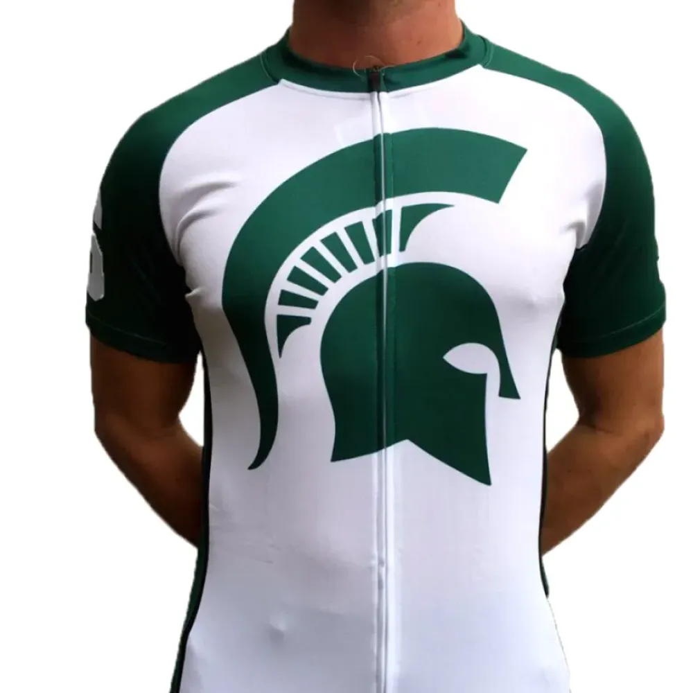 Michigan State Spartans Cycling Jersey - Athletic White/Green/Black